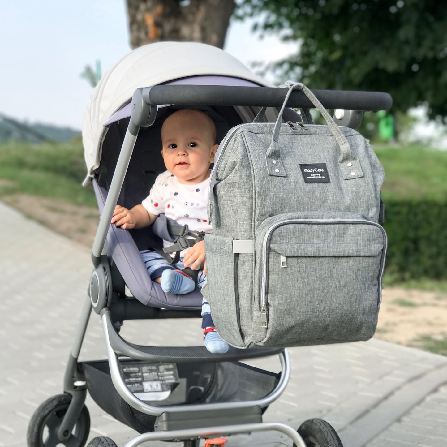Diaper Bag Backpack – Multi-Function Baby Bag, Maternity Nappy Bags for Travel, Large Capacity, Waterproof, Durable & Stylish for Woman and Men, Gray