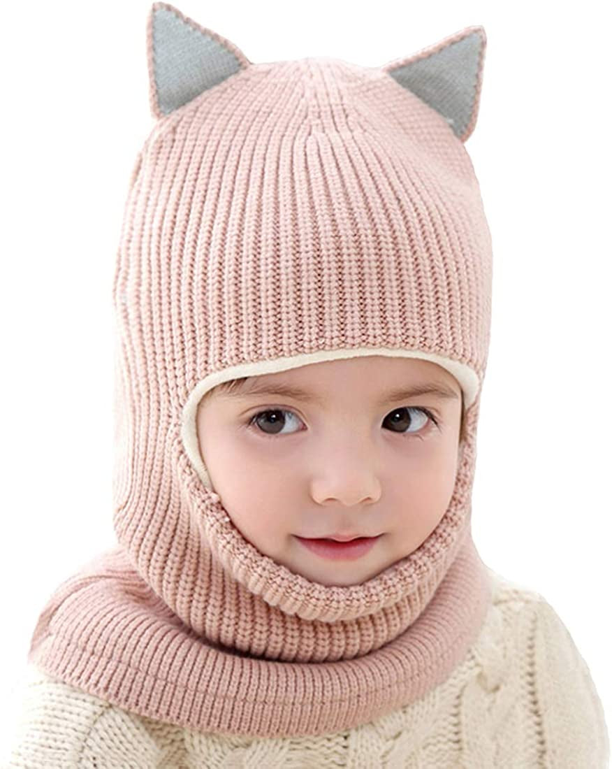 Baby Winter Hat, Toddler Winter Hat, Fleece Lined Girls Boys Infant Winter Hat, Kids Winter Hat Scarf Earflap Hood Skull Caps