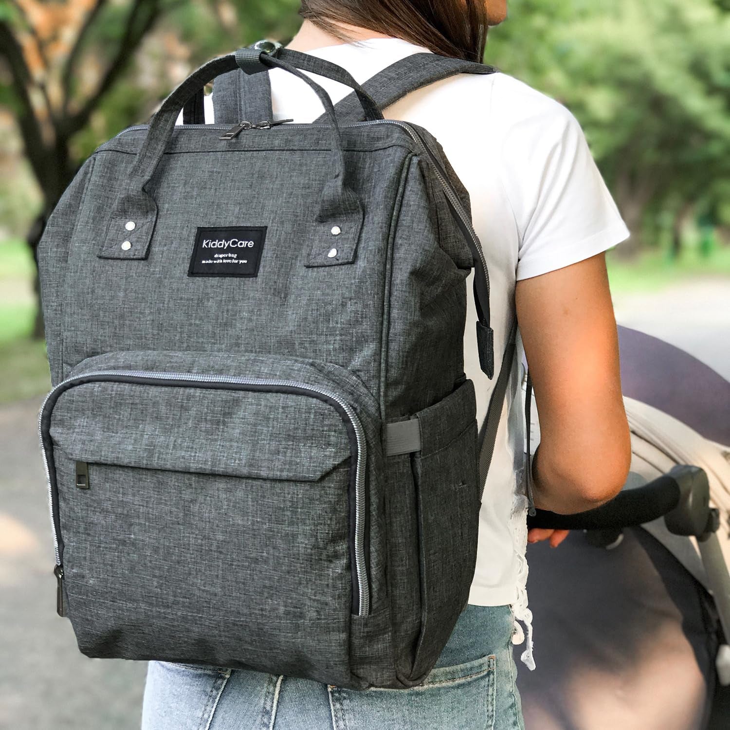 Diaper Bag Backpack – Multi-Function Baby Bag, Maternity Nappy Bags for Travel, Large Capacity, Waterproof, Durable & Stylish for Woman and Men, Gray